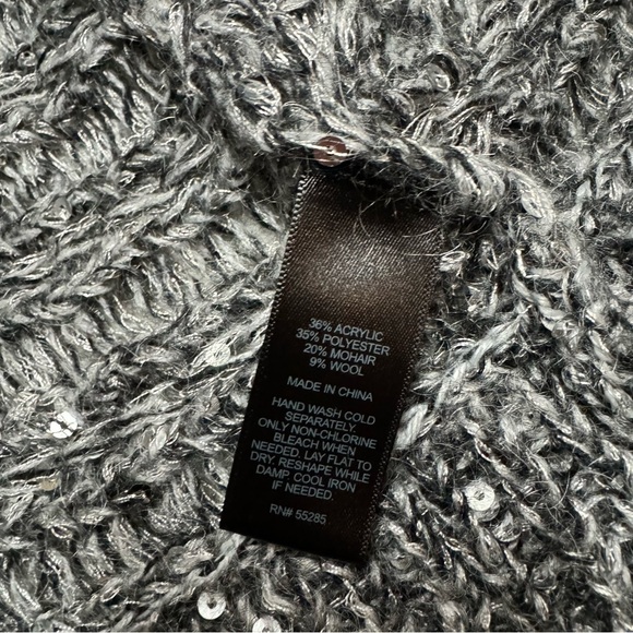 Express Mohair Wool Blend Grey Knit Sequin Cardigan - Picture 7 of 10